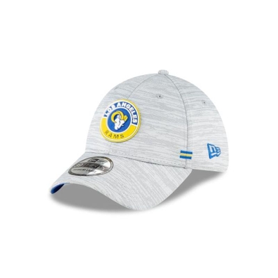 Los Angeles Rams Gorra | New Era Official NFL Fall Sideline 39thirty Stretch Fit Cap Mexico - Grises